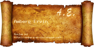 Amberg Ervin névjegykártya