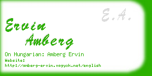 ervin amberg business card